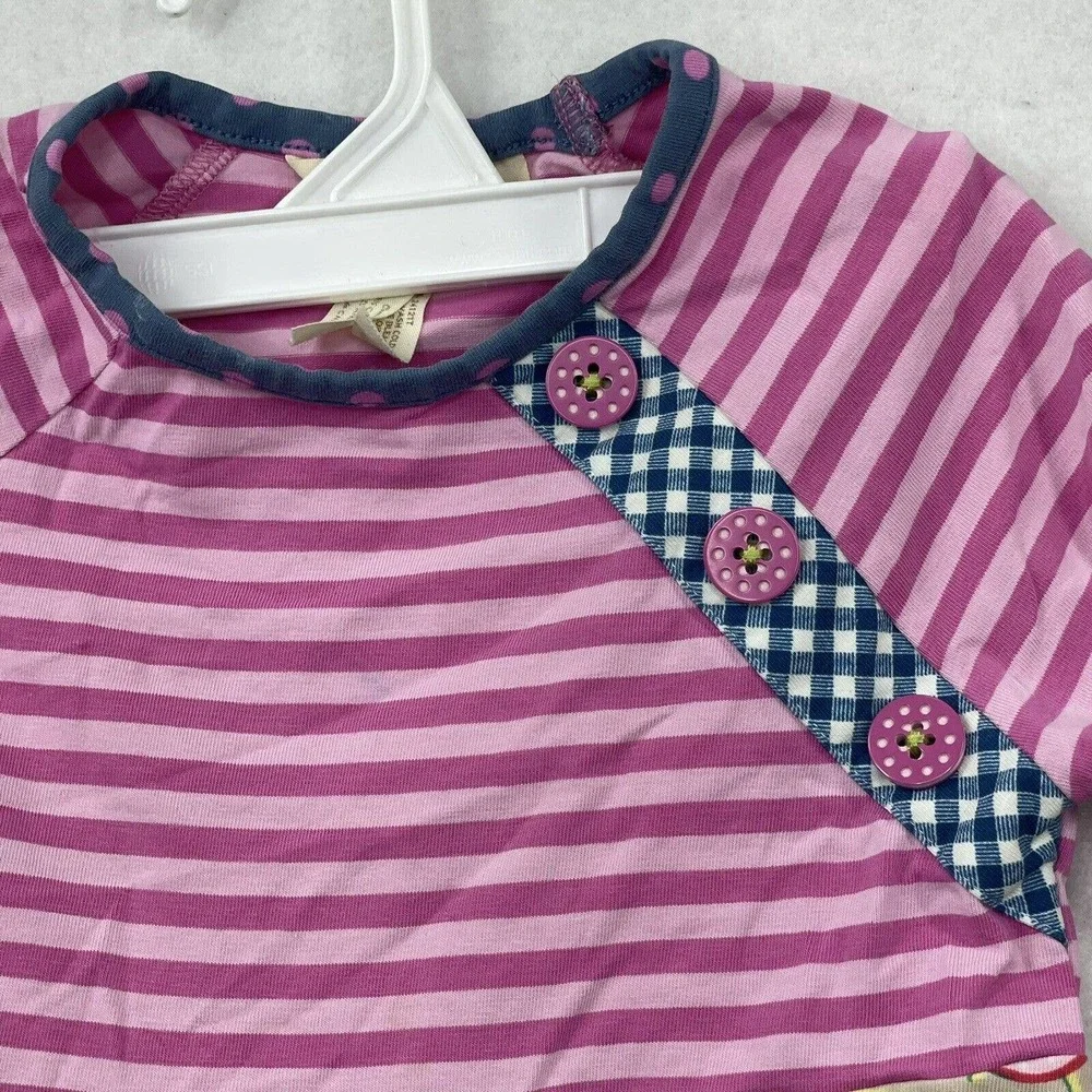 Matilda Jane Little‎ Girls Size 4 Pink Striped W/ Clock Print Top 2017